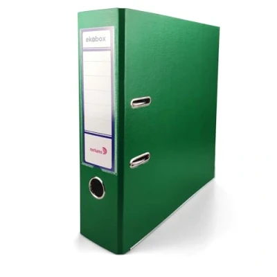 Immagine di Netuno 1 raccoglitore documenti verde a 2 anelli A4 dorso 8 cm raccoglitori in cartone ecologico riciclato per archivio ufficio faldoni portadocumenti registratori ad