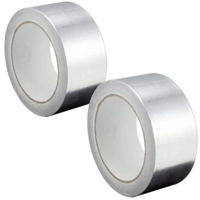 Immagine di GOCABLETIES Nastro adesivo in alluminio 48 mm x 25 m Resistente ad acqua e calore Per sigillare, riparare ed isolare 2 Rotoli