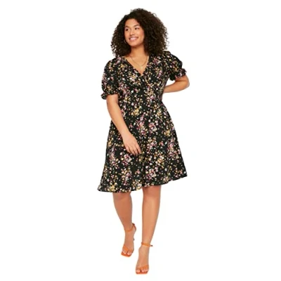 Immagine di Trendyol Mini A Line Regular Plus Size Abito Vestito, Multicolore, 76 Donna