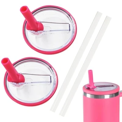 Immagine di NEERIX 2 coperchi di ricambio riutilizzabili per bicchieri da 40 oz, coperchio premium con cannuccia, a prova perdite e antipolvere, accessori Stanley Cup,