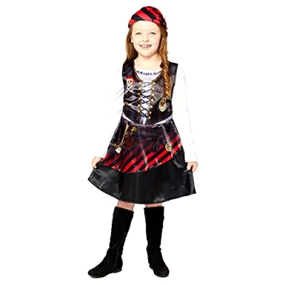 Immagine di amscan 9910102 Vestito da bambina, 6 8 anni, confezione 2, colore: Nero e Rosso