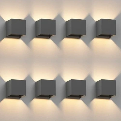 Immagine di ledscom.de 8 pz. applique CUBEL per esterni, IP65, up/downlight, antracite opaco, angolare, 1x G9 max. 10W