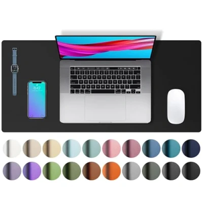 Immagine di Aothia Leder Pad,Mauspad, Büro Schreibtischmatte, rutschfester PU Schreibtisch, Laptop Schreibtisch Pad, wasserdichtes Schreibpad für und Zuhause(60cm x 35cm, Black)