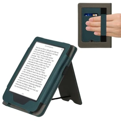 Immagine di kwmobile Custodia Verticale Compatibile con Kobo Clara 2E Cover Fascia Mano e leggìo Case Reader Flip