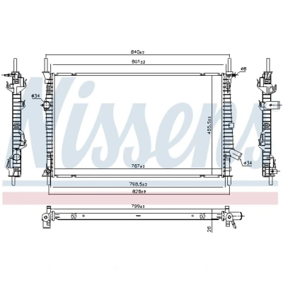 Immagine di NISSENS 606537 Radiatore motore Alluminio 767 456 26 Alette di raffreddamento saldate FORD: Transit Custom V362 Van, Bus mister