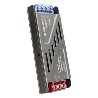 Immagine di trasformatore LED 12 V 100 W, AC 230 su DC 8,3 A, a bassa voltaggio, extra sottile per strisce LED, driver