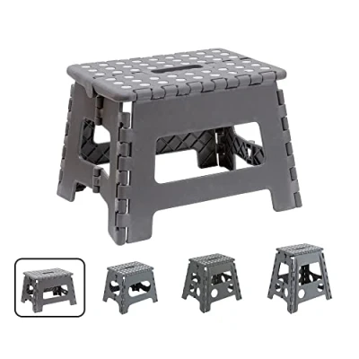 Immagine di ARREGUI TB 022 G Sgabello Pieghevole Multiuso per Adulti o Bambini Scala Scalino cucina, bagno, campeggio 22 cm di altezza Grigio