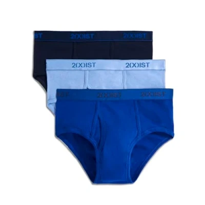 Immagine di 2(X)IST Slip da Uomo in Cotone Elasticizzato, Confezione 3, Navy/Cobalto/Porcellana, L