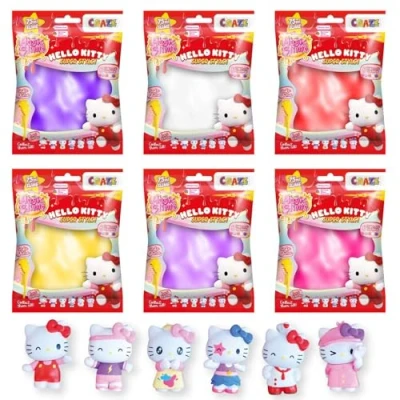 Immagine di CRAZE MAGIC slime BAG Hello Kitty 6 Pack bambini con figura di a sorpresa, 6x sacchetti per bambini, colori, set slime, toilette, senza residui
