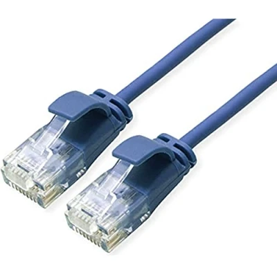 Immagine di Roline 21.15.3942 RJ45 cavo di rete, patch CAT 6A U/UTP 0.50 m Blu non schermato, Privo alogeni, Ritardante fiamma 1 pz.
