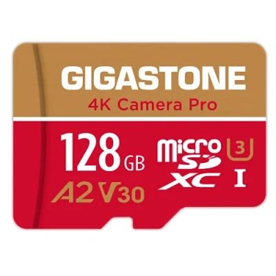 Immagine di [5 Anni Recupero Dati Gratuito] GIGASTONE Scheda di Memoria 128 GB, 4K Camera Pro, Velocità fino a 100 MB/s, per GoPro, DJI, Drone, Video A2 V30 U3 MicroSDXC con Adattatore