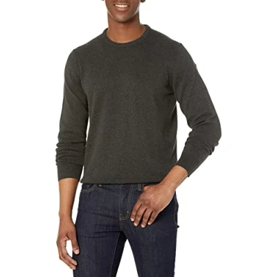 Immagine di Amazon Essentials Maglione a Girocollo (Disponibile in Taglie Extra Forti) Uomo, Carbone Puntinato, L