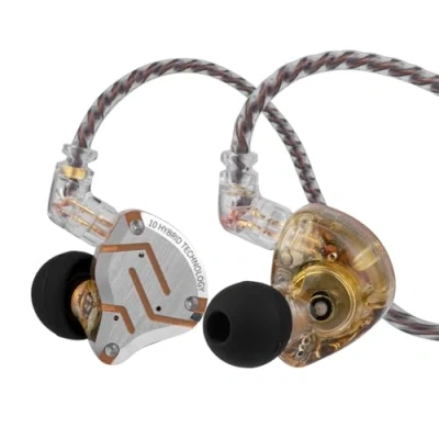 Immagine di Linsoul KZ ZS10 Pro, monitor auricolare a 5 driver 4BA+1DD, auricolari cablati HiFi, da gioco, IEM ibridi, cavo staccabile 2 pin(senza microfono, colore giallo lucido)