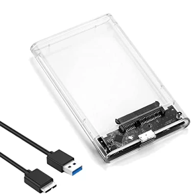 Immagine di Eono Case Esterno per Disco Rigido 2.5&quot;, Trasparente Tool Free USB 3.0 con UASP 5Gbps Hard Disk 7mm e 9.5mm SATA I II III HDD SSD 2.5 Pollici