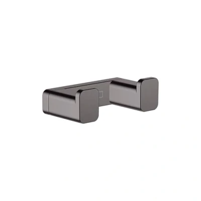 Immagine di hansgrohe AddStoris Gancio porta asciugamani doppio, cromo nero satinato, 41755340