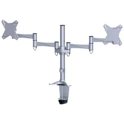 Immagine di Neomounts FPMA D1330DSILVER 2 vie Supporto da tavolo per monitor 25,4 cm (10) 68,6 (27) Regolabile in altezza, Inclinabile, Girevole, Rotante