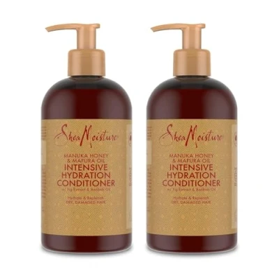 Immagine di SheaMoisture Intensive Hydration Conditioner per capelli secchi e danneggiati Miele di manuka olio mafura senza siliconi solfati 2 x 384 ml