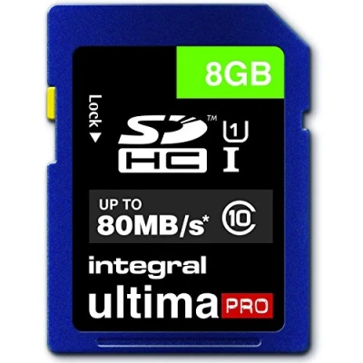 Immagine di Integral UltimaPro Scheda di memoria SDHC da 8 GB, classe 10, fino a 80MB/s