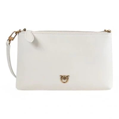 Immagine di Pinko flat horizontal mini vitello SETA codice modello 104277 materiale A0F1 BIANCO ANTIQUE GOLD Z14Q U