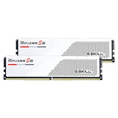 Immagine di G.Skill DDR5 32GB PC 6000 CL28 KIT (2x16GB) 32 RS5W (2 x 16GB, 6000 MHz, RAM DDR5, DIMM), Memoria RAM, Bianco