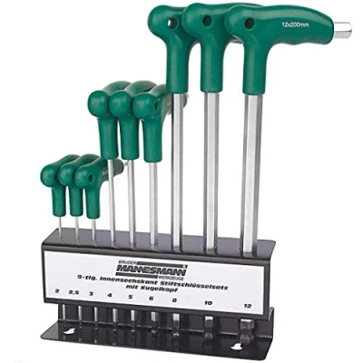 Immagine di Mannesmann M18150 Set chiavi a T, 10 pz., testa esagonale/sferica