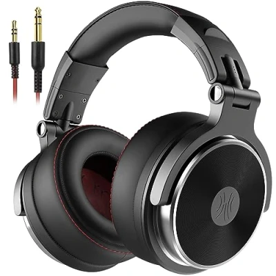 Immagine di OneOdio Pro 50 Cuffie Professionali da Studio, Cablate con Shareport e Microfono, Jack 3,5 mm 6,35 mm, per Registrazione, Mixaggio, Monitoraggio, Creatori, DJ, Chitarra, Podcast
