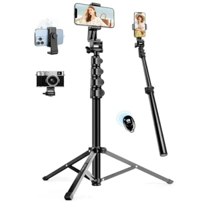 Immagine di JOILCAN Treppiede Smartphone, 177,8 cm Estensibile Treppiedi Cellulare con telecomando e Supporto Telefonico, selfie stick Compatibile 15 Pro Max/14/13, Samsung, Fotocamera