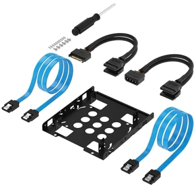 Immagine di SABRENT Kit di Montaggio per Hard Disk da 3,5 pollici a X2 SSD / 2,5 Interno [Cavi SATA e Alimentazione inclusi] (BK HDCC)