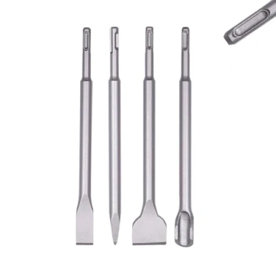 Immagine di set di 4 scalpelli SDS Plus, scalpello SdS, scalpello, per piastrelle, martello perforatore, 1 a punta, piatto da 20