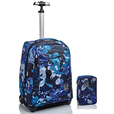 Immagine di Kit scuola TROLLEY Invicta 2 in 1 con Spallacci per uso Zaino + ASTUCCIO Camo Shades