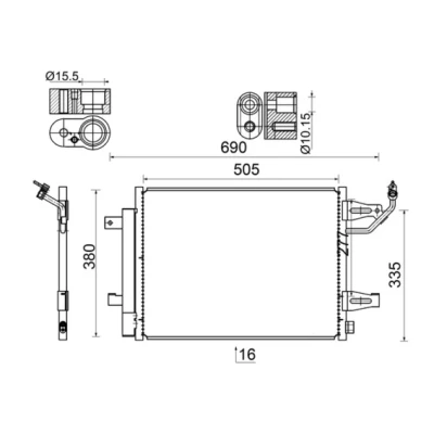 Immagine di MAHLE ORIGINAL AC 509 000S Condensatore con essiccatore 16 10,15 505 MITSUBISHI: COLT 6, SMART: Forfour I