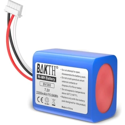 Immagine di BAKTH Batteria di Ricambio NiMH 2200mAh 7.2V per Braava 380, 380T, 390T, MINT Plus 5200, 5200B, 5200C