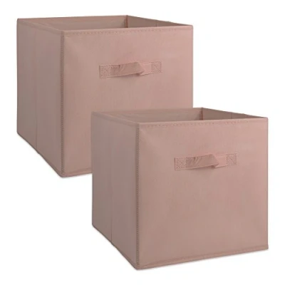 Immagine di DII Contenitori in tessuto per vivai, uffici e organizzazione domestica, realizzati adattarsi a organizzatori cubi standard (28,9 x 27,9 cm, colore: Rosa Set di 2