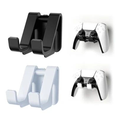 Immagine di Porta Joystick, Supporto Controller Stand Cuffie Gaming per PS4, PS5, Xbox One, Switch Accessori di Gioco In Bianco e Nero, 2 Pezzi