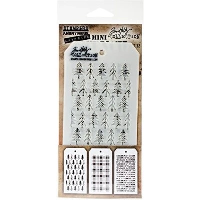 Immagine di Stampers Anonymous Tim Holtz Mini Layered Stencil Set, Multicolore, 22.86 x 10.16 0.25 cm