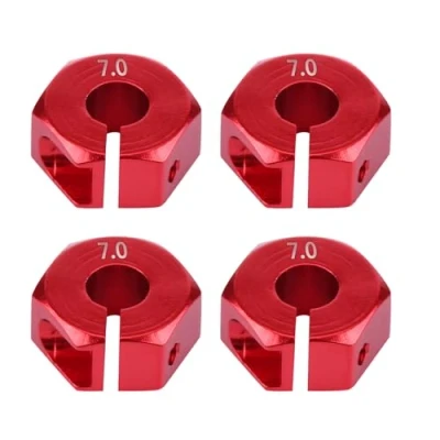 Immagine di Adattatori per mozzi ruota esagonali, 12 mm universale auto HSP Sakura 1/10 Scale RC(7mm, rosso)