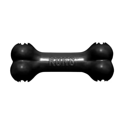 Immagine di KONG Extreme Goodie Bone Osso in Gomma Resistente per Cani con Masticazione Energica, Nero, di Taglia Media