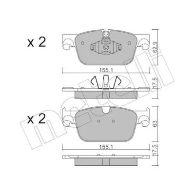 Immagine di METELLI 22 1119 0 Kit pastiglie freno Predisposto per contatto segnalazione usura VOLVO: V60 II, XC60 V90 II Station Wagon