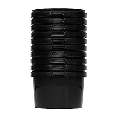 Immagine di BenBow Secchio con coperchio, 0,5 l, nero, 100 x litri, per alimenti, stabile, ermetico, a prova di perdite, inodore, contenitore in plastica vuoto