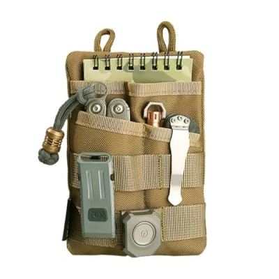 Immagine di VIPERADE VE3 EDC Tool Pouch Organizer, piccolo organizer tascabile da uomo, multiutensile per piccola torcia Multi Pen Notebook(Cachi)