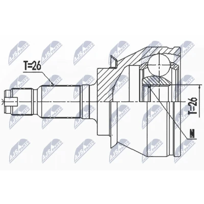 Immagine di NTY NPZ BM 020 Kit Giunto Omocinetico Assale anteriore, anteriore Sx, Dx MINI: Hatchback