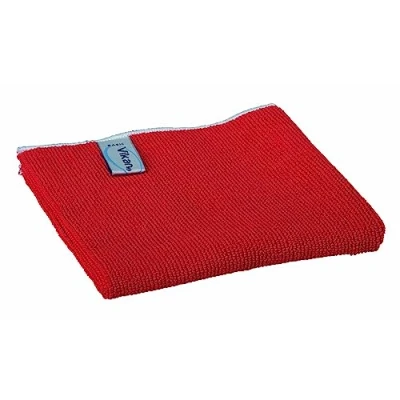 Immagine di Vikan 691134 Basic Panno in microfibra, rosso, 320 mm di lunghezza, larghezza, 3 altezza, confezione da 5