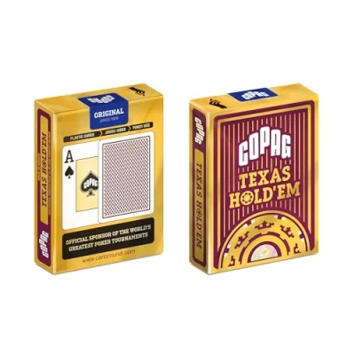Immagine di Copag Carte Poker Texas Hold&#039;em I da Gioco 100% Plastica (PVC) Mazzo di società Rosso (Jumbo Index)