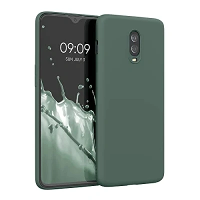 Immagine di kwmobile Custodia Compatibile con OnePlus 6T Cover Back Case per Smartphone in Silicone TPU Protezione Gommata verde militare