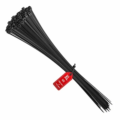 Immagine di intervisio Fascette Plastica per Cablaggio Lunghe 750 mm x 7,6 mm, Fermacavo Grandi Nere Elettricista 750mm Nylon Cavi Stringicavo, Nero, 100 Pezzi