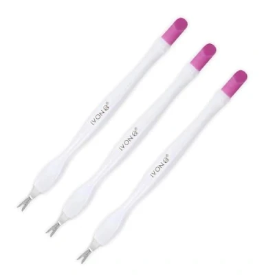 Immagine di IVON 3 Pack Nail Cuticle Trimmer Pusher Remover, Double End &amp; White Handle