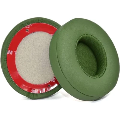 Immagine di Solo3 cuscinetti auricolari di ricambio per cuffie Beats Solo 2 &amp; 3 senza fili, in memory foam con morbida pelle proteica (Verde)