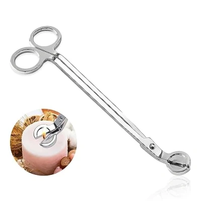 Immagine di Jiechang Stoppino per candela in acciaio inox, taglierina stoppino, a forbice, nero opaco (argento)
