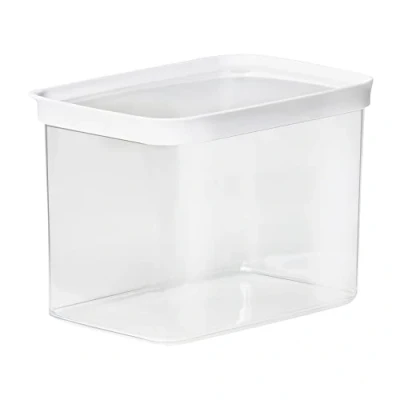 Immagine di Emsa Optima N11425 Barattolo per scorte a secco, 4,4 litri, rettangolare, 100% sicuro, igienico, sicuro e efficiente sul posto Guarnizione fresca, senza BPA, design trasparente