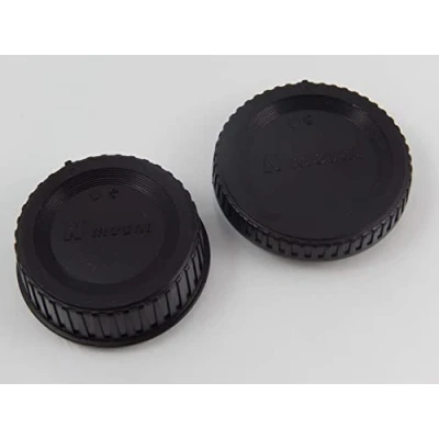 Immagine di vhbw set di copriobiettivi compatibile con Nikon D7500, D7000, D800, D7100, D750, D7200 fotocamera Tappo posteriore e per corpo macchina Nero